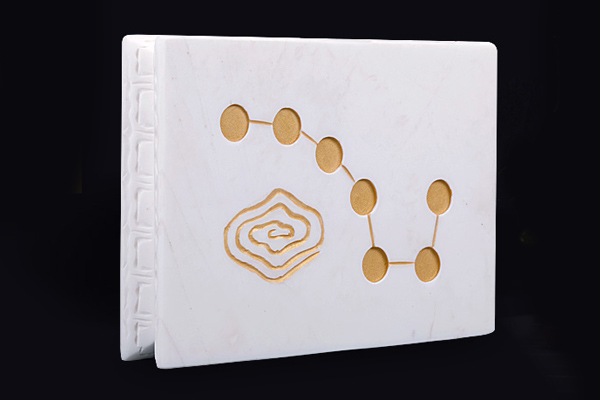 双层汉白玉描金七星棺床